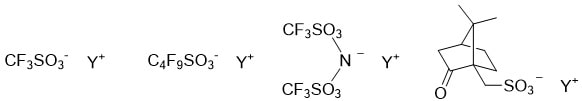 イオン性PAG（アニオン部）の化学構造例