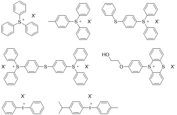 イオン性PAG（カチオン部）の化学構造例