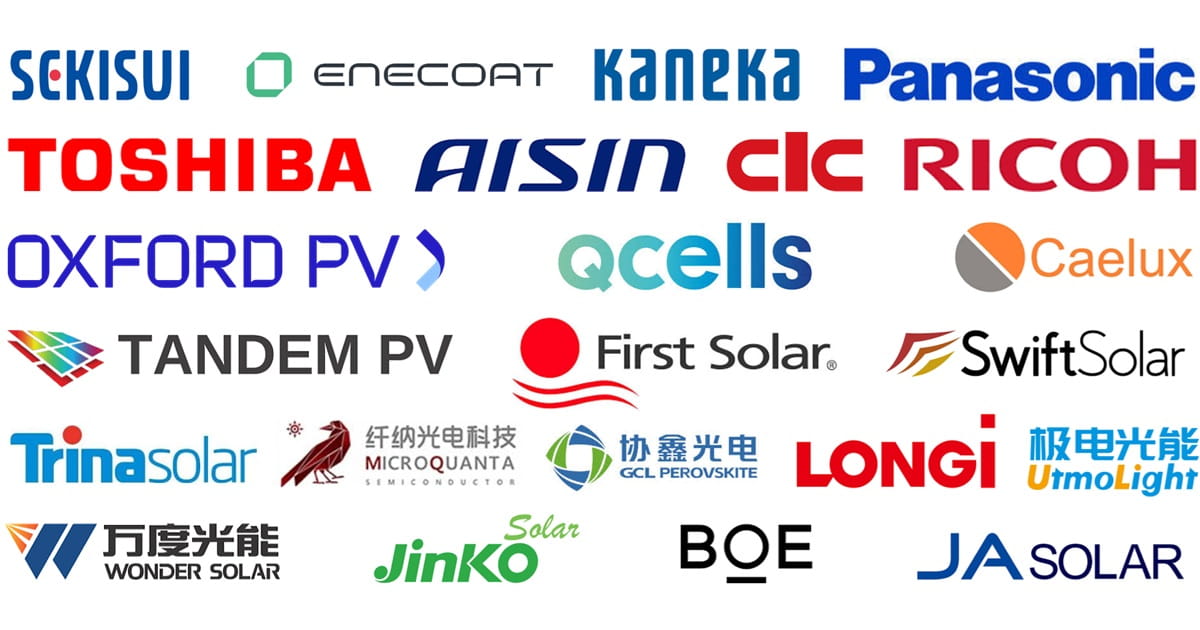 ペロブスカイト太陽電池メーカー一覧