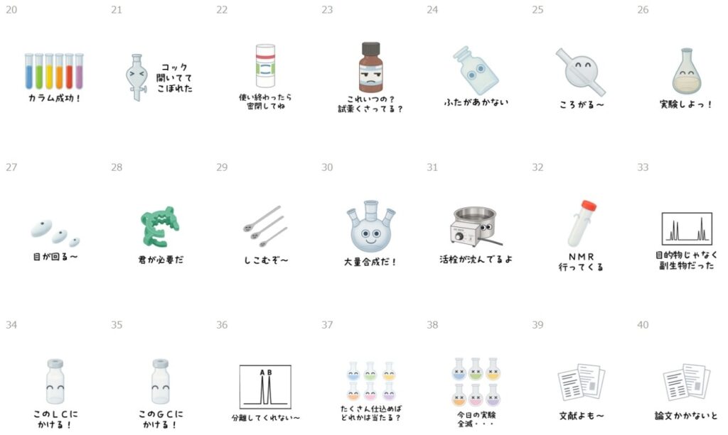 化学実験のスタンプ1-2